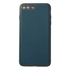 Newface Iphone 7 Plus Kılıf Coco Deri Silikon Kapak - Mavi