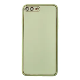 Newface Iphone 7 Plus Kılıf Coco Deri Silikon Kapak - Açık Yeşil