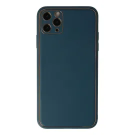 Newface Iphone 11 Pro Max Kılıf Coco Deri Silikon Kapak - Mavi