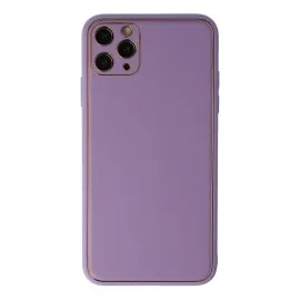Newface Iphone 11 Pro Max Kılıf Coco Deri Silikon Kapak - Lila