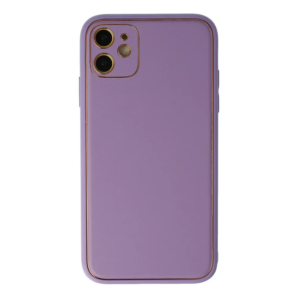 Newface Iphone 12 Kılıf Coco Deri Silikon Kapak - Lila
