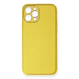 Newface Iphone 12 Pro Kılıf Coco Deri Silikon Kapak - Sarı