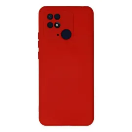 Newface Xiaomi Redmi 10C Kılıf Nano Içi Kadife Silikon - Kırmızı