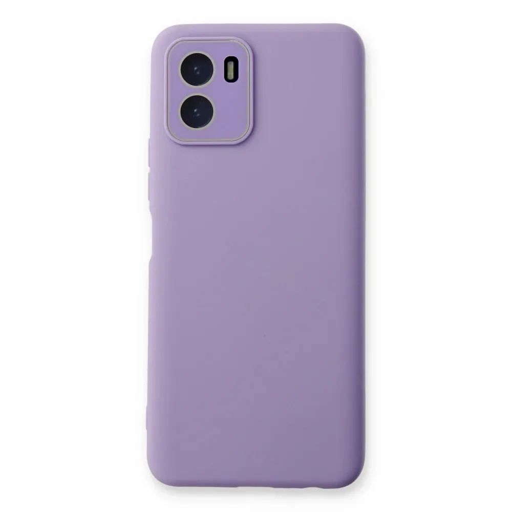 Newface Vivo Y15S Kılıf Lansman Glass Kapak - Lila