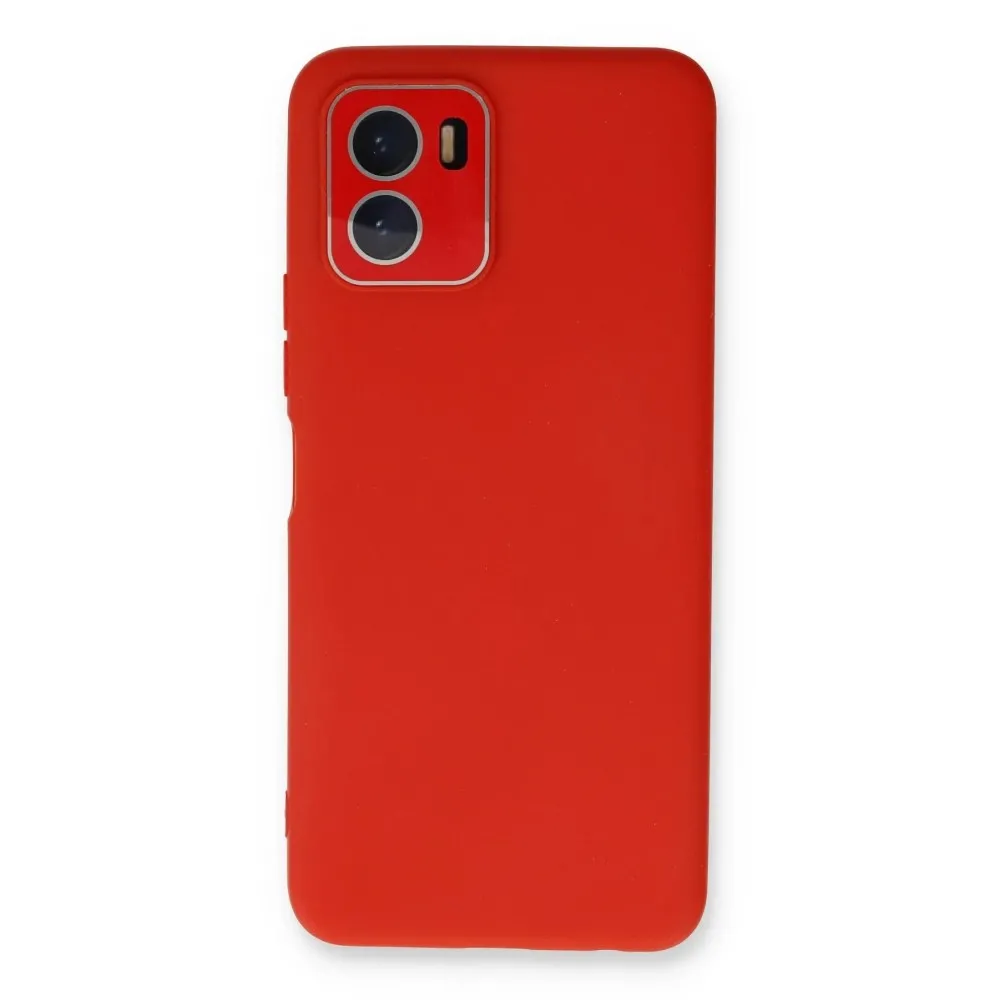 Newface Vivo Y15S Kılıf Lansman Glass Kapak - Kırmızı