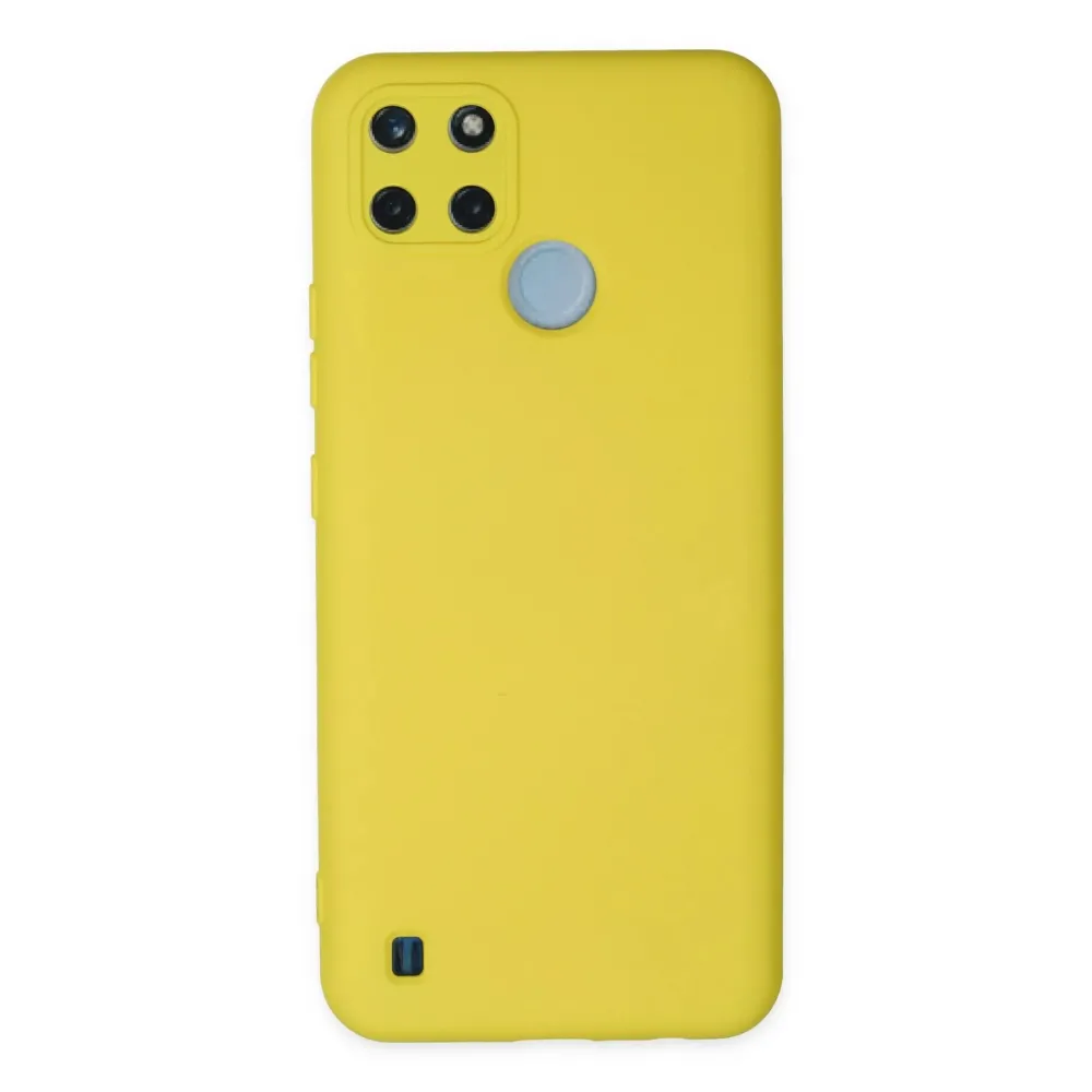 Newface Realme C25Y Kılıf Nano Içi Kadife Silikon - Sarı