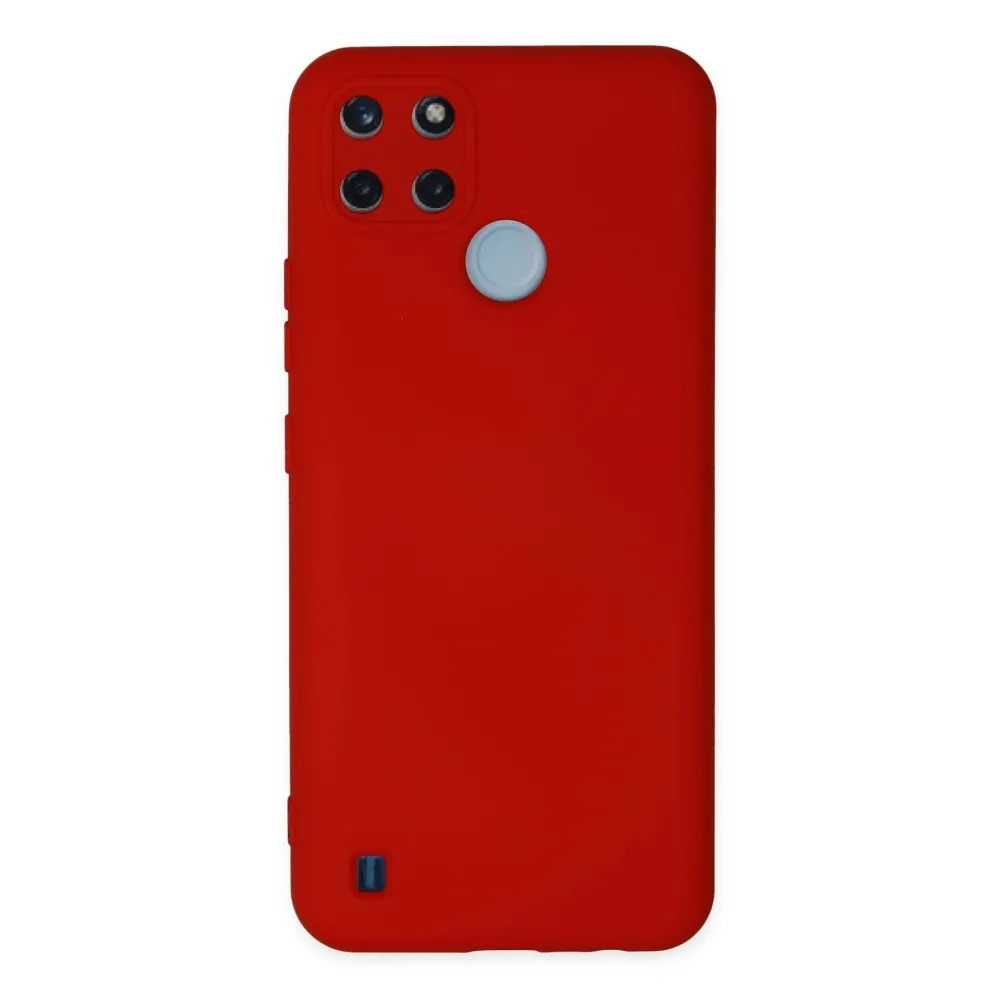 Newface Realme C25Y Kılıf Nano Içi Kadife Silikon - Kırmızı
