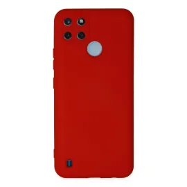 Newface Realme C25Y Kılıf Nano Içi Kadife Silikon - Kırmızı
