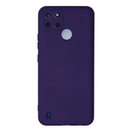 Newface Realme C25Y Kılıf Nano Içi Kadife Silikon - Mor
