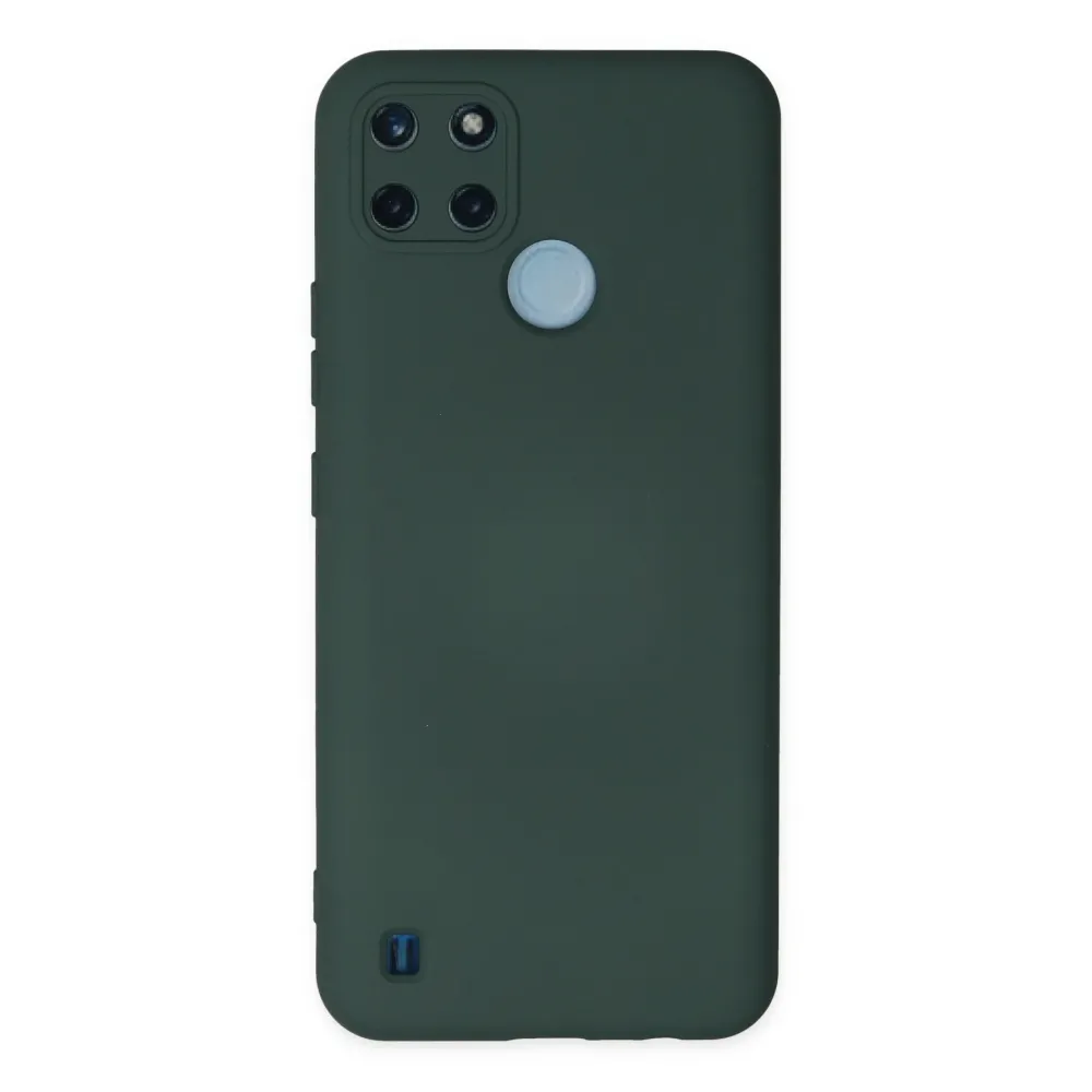 Newface Realme C25Y Kılıf Nano Içi Kadife Silikon - Koyu Yeşil