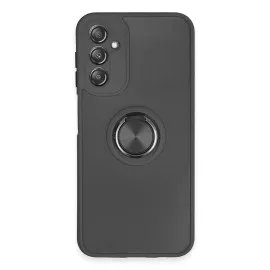 Newface Samsung Galaxy A14 4G Kılıf Montreal Yüzüklü Silikon Kapak - Siyah