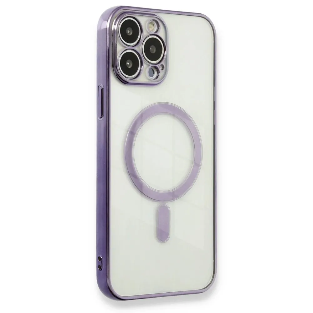 Newface Iphone 13 Pro Kılıf Magneticsafe Lazer Silikon - Mor