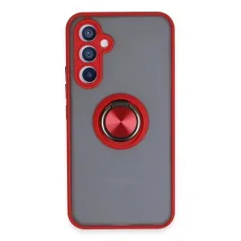Newface Samsung Galaxy A54 5G Kılıf Montreal Yüzüklü Silikon Kapak - Kırmızı