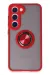 Newface Samsung Galaxy S23 Kılıf Montreal Yüzüklü Silikon Kapak - Kırmızı