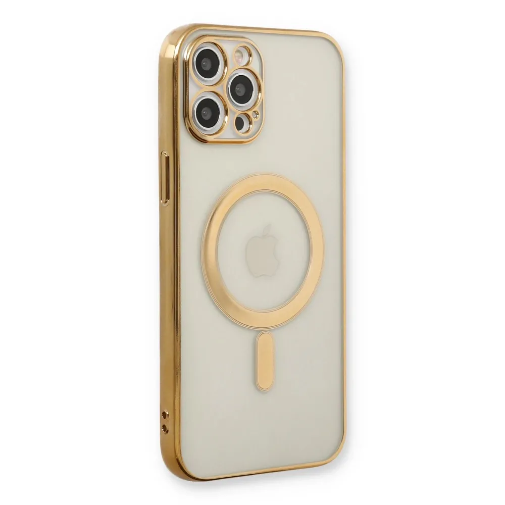 Newface Iphone 12 Pro Kılıf Magneticsafe Lazer Silikon - Gold