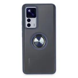 Newface Xiaomi Mi 12T Pro Kılıf Montreal Yüzüklü Silikon Kapak - Lacivert