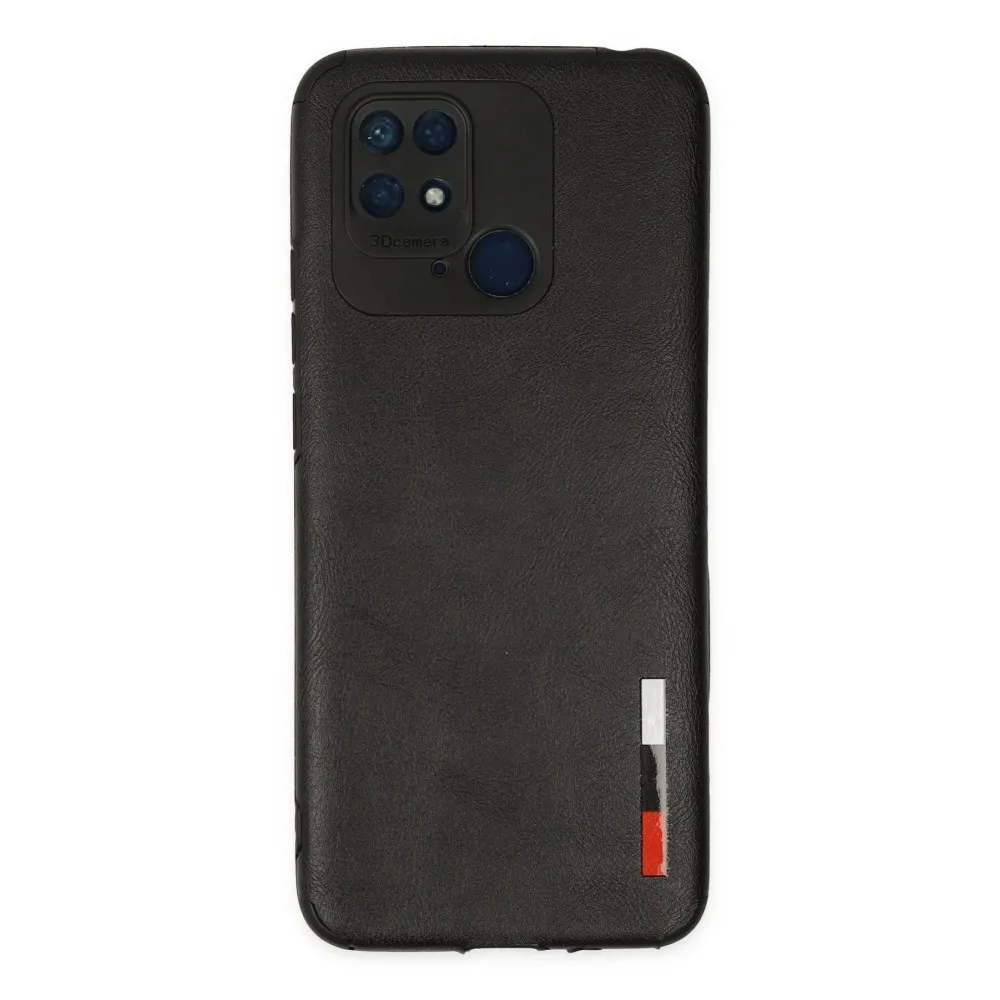 Newface Xiaomi Redmi 10C Kılıf Loop Deri Silikon - Siyah