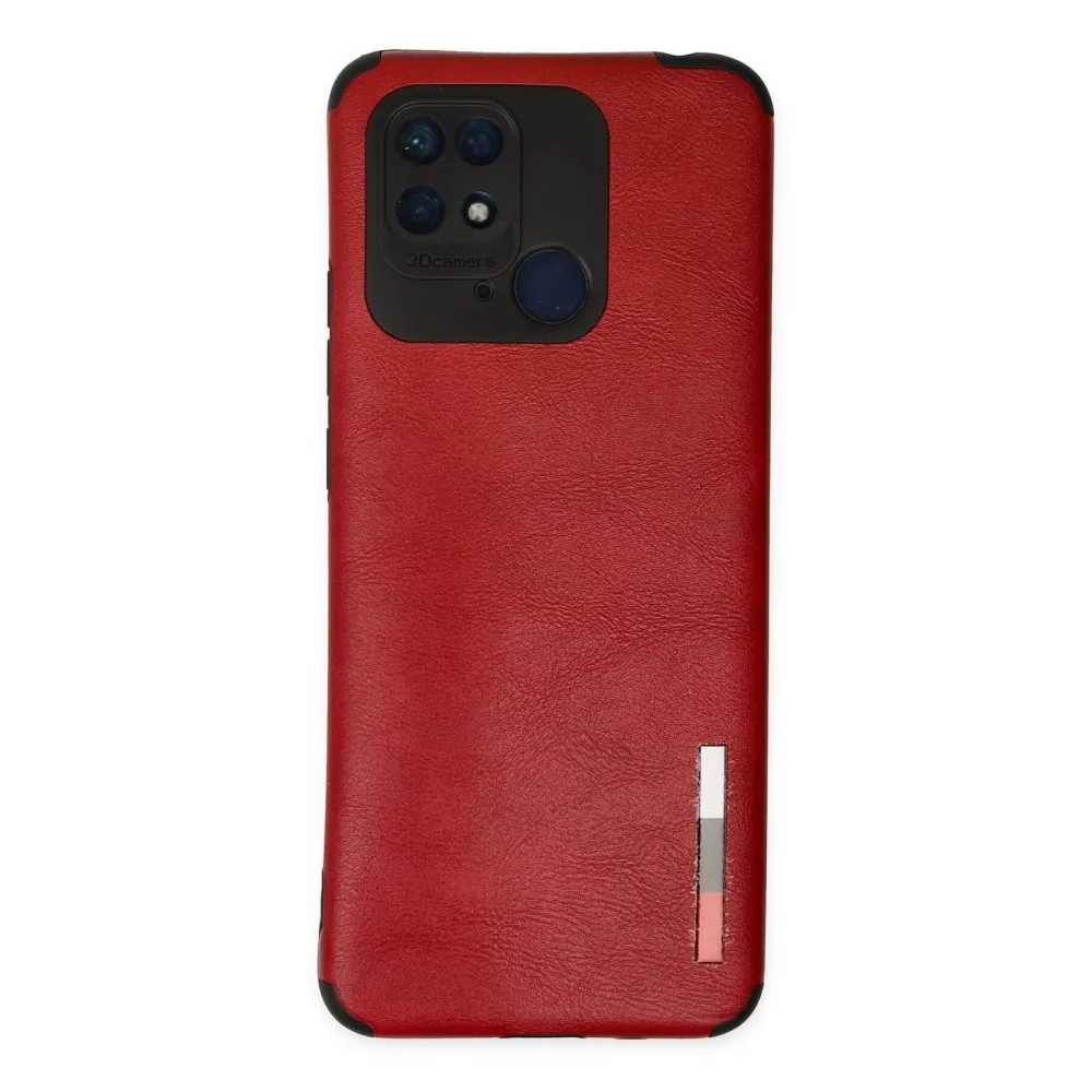 Newface Xiaomi Redmi 10C Kılıf Loop Deri Silikon - Kırmızı
