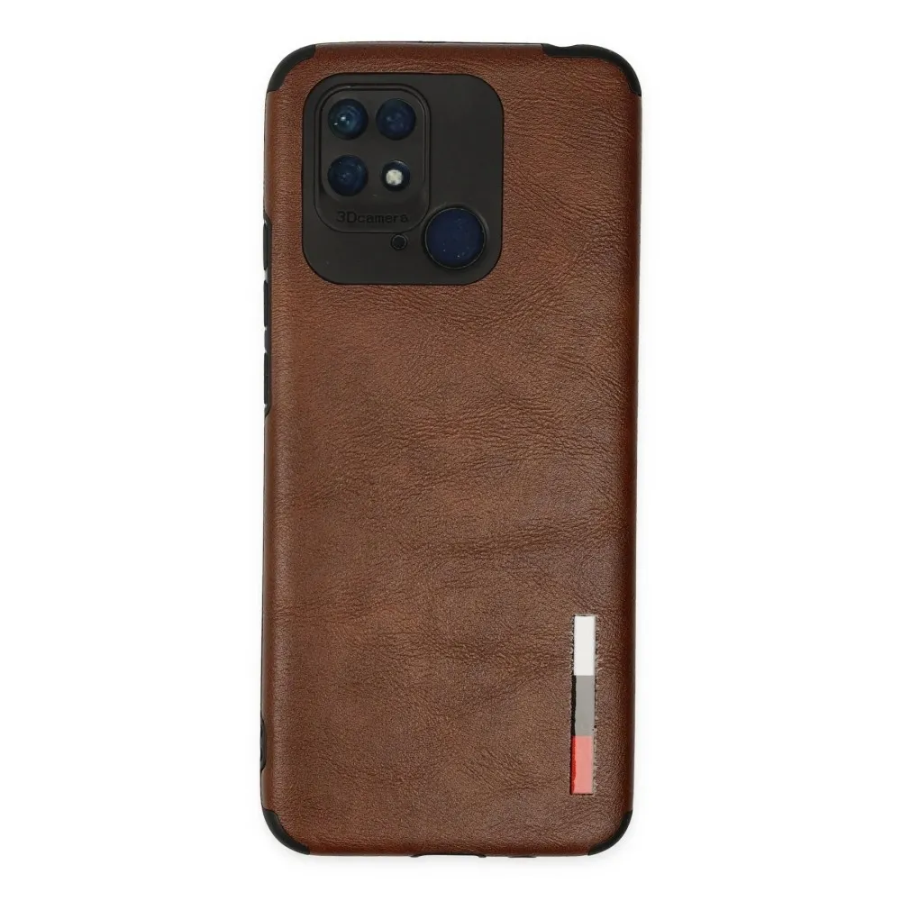 Newface Xiaomi Redmi 10C Kılıf Loop Deri Silikon - Kahverengi