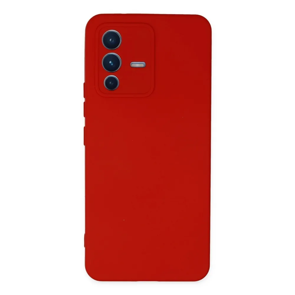 Newface Vivo V23 5G Kılıf Nano Içi Kadife Silikon - Kırmızı