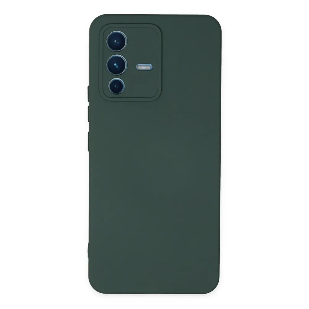 Newface Vivo V23 5G Kılıf Nano Içi Kadife Silikon - Koyu Yeşil