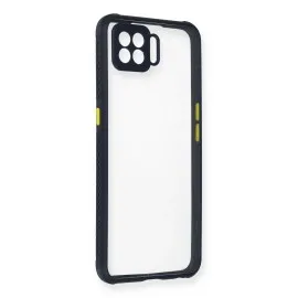 Newface Oppo Reno 4 Lite Kılıf Miami Şeffaf Silikon - Lacivert