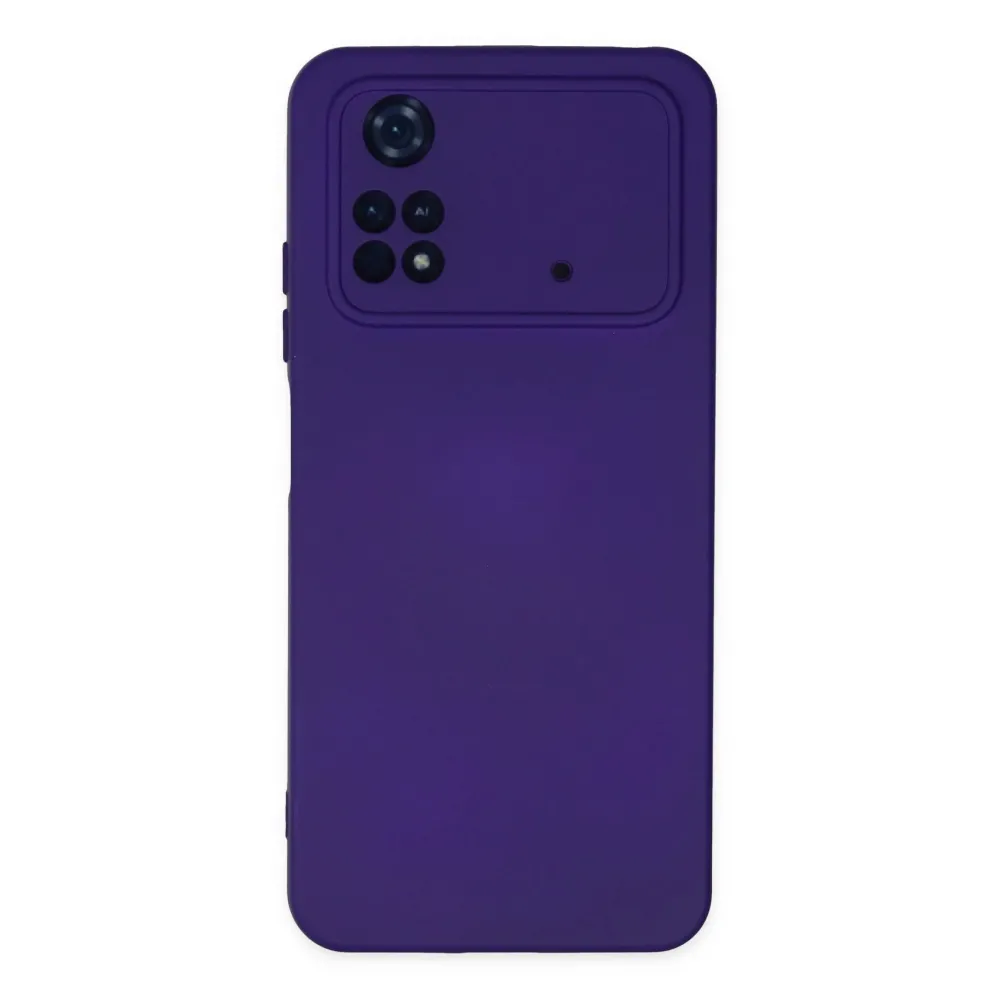 Newface Xiaomi Poco M4 Pro 4G Kılıf Nano Içi Kadife Silikon - Mor