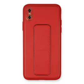 Newface Iphone Xs Max Kılıf Coco Deri Standlı Kapak - Kırmızı