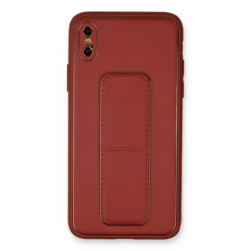 Newface Iphone Xs Max Kılıf Coco Deri Standlı Kapak - Fuşya