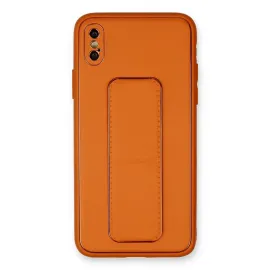 Newface Iphone Xs Max Kılıf Coco Deri Standlı Kapak - Turuncu