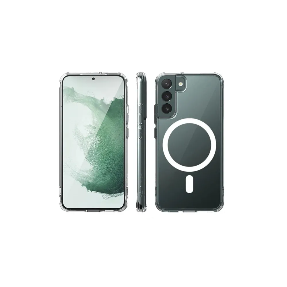 Newface Samsung Galaxy S22 Plus Kılıf Magneticsafe Şeffaf Silikon - Şeffaf