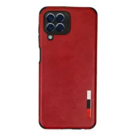 Newface Samsung Galaxy M33 Kılıf Loop Deri Silikon - Kırmızı