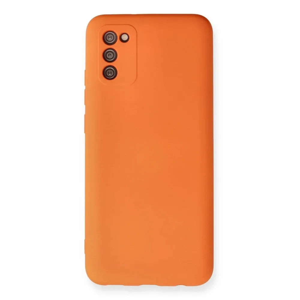 Newface Samsung Galaxy A02S Kılıf Nano Içi Kadife Silikon - Turuncu
