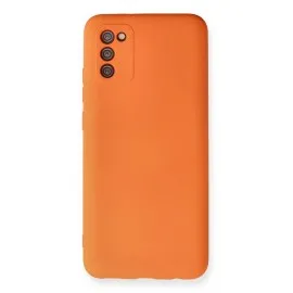 Newface Samsung Galaxy A02S Kılıf Nano Içi Kadife Silikon - Turuncu