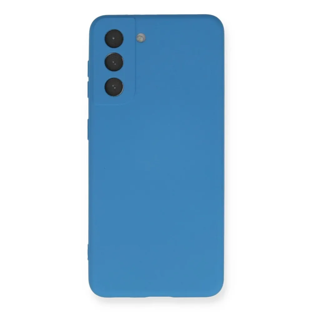 Newface Samsung Galaxy S21 Kılıf Nano Içi Kadife Silikon - Mavi