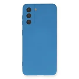 Newface Samsung Galaxy S21 Kılıf Nano Içi Kadife Silikon - Mavi