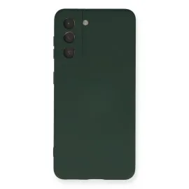 Newface Samsung Galaxy S21 Kılıf Nano içi Kadife Silikon - Koyu Yeşil