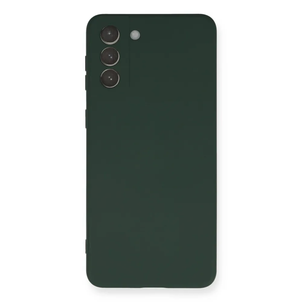 Newface Samsung Galaxy S21 Plus Kılıf Nano Içi Kadife Silikon - Koyu Yeşil