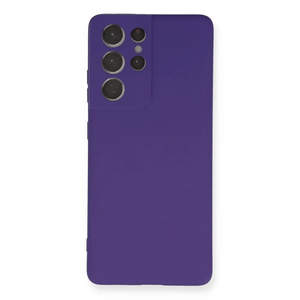 Newface Samsung Galaxy S21 Ultra Kılıf Nano Içi Kadife Silikon - Mor