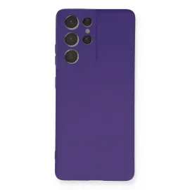 Newface Samsung Galaxy S21 Ultra Kılıf Nano Içi Kadife Silikon - Mor