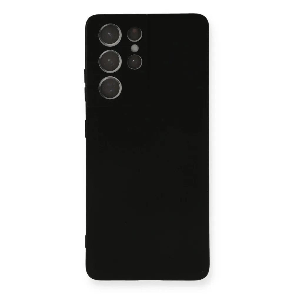Newface Samsung Galaxy S21 Ultra Kılıf Nano Içi Kadife Silikon - Siyah