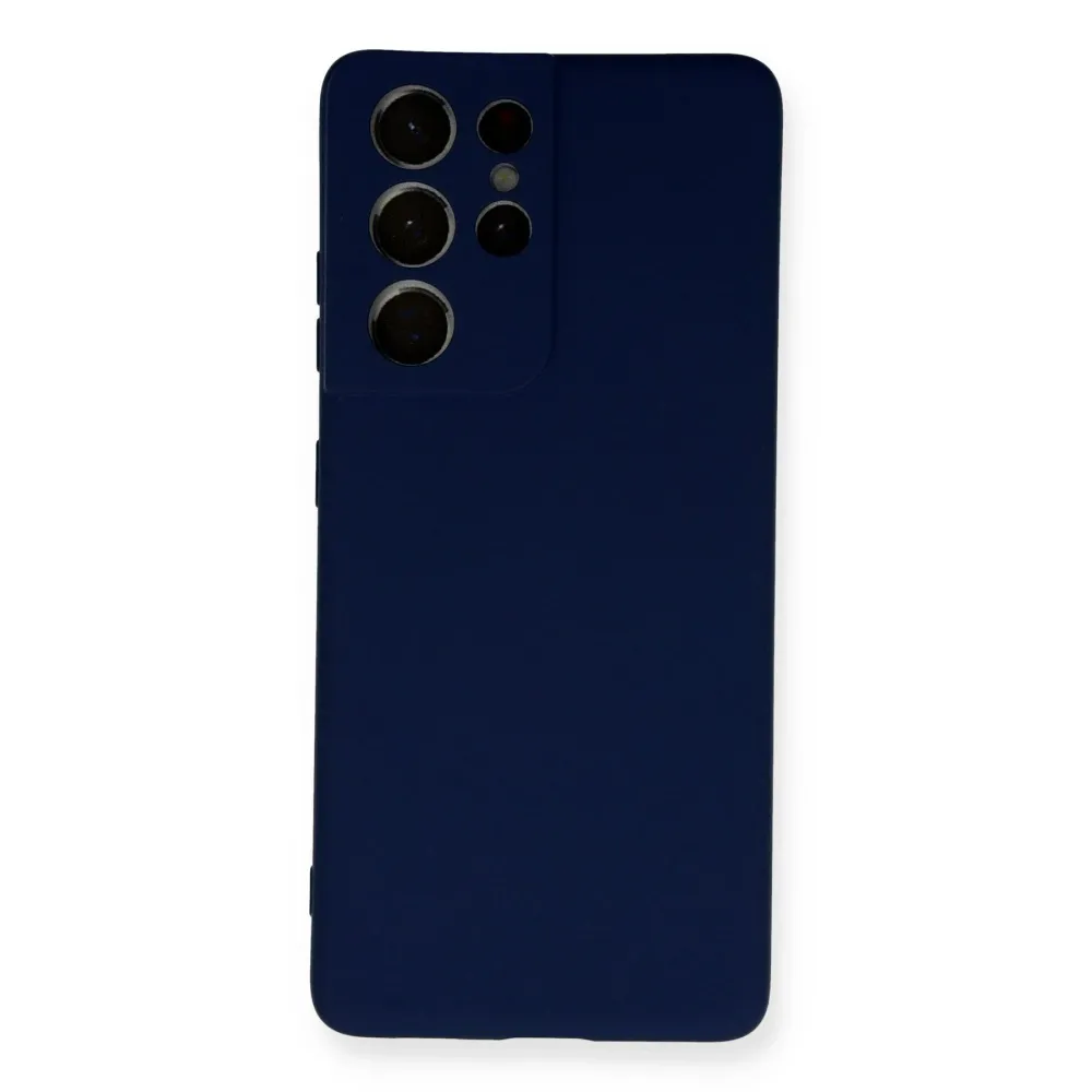Newface Samsung Galaxy S21 Ultra Kılıf Nano Içi Kadife Silikon - Lacivert