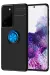 Newface Samsung Galaxy S21 Ultra Kılıf Range Yüzüklü Silikon - Siyah-Mavi