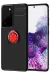 Newface Samsung Galaxy S21 Ultra Kılıf Range Yüzüklü Silikon - Siyah-Kırmızı