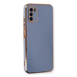 Newface Samsung Galaxy A03S Kılıf Volet Silikon - Mavi