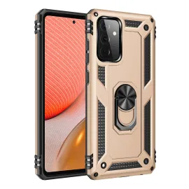 Newface Samsung Galaxy A72 Kılıf Sofya Yüzüklü Silikon Kapak - Gold