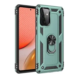 Newface Samsung Galaxy A72 Kılıf Sofya Yüzüklü Silikon Kapak - Yeşil