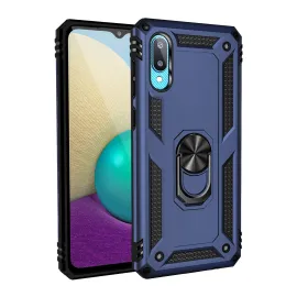 Newface Samsung Galaxy A02 Kılıf Sofya Yüzüklü Silikon Kapak - Lacivert