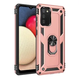 Newface Samsung Galaxy A02S Kılıf Sofya Yüzüklü Silikon Kapak - Rose