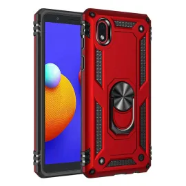 Newface Samsung Galaxy A01 Core Kılıf Sofya Yüzüklü Silikon Kapak - Kırmızı